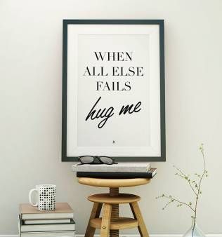 Affiche décorative "Hug me" - Hariet et Rosie