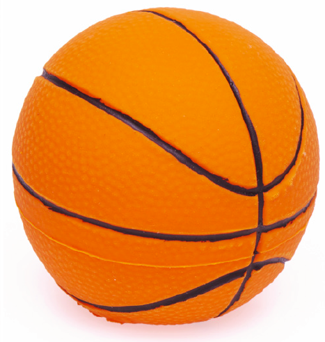 Ballon pour chien en forme de ball de basket, latex naturel