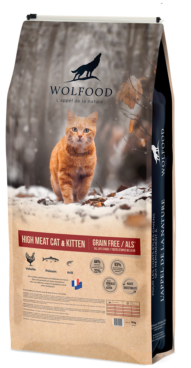 Croquettes Wolfood chat High Meat Cat & Kitten