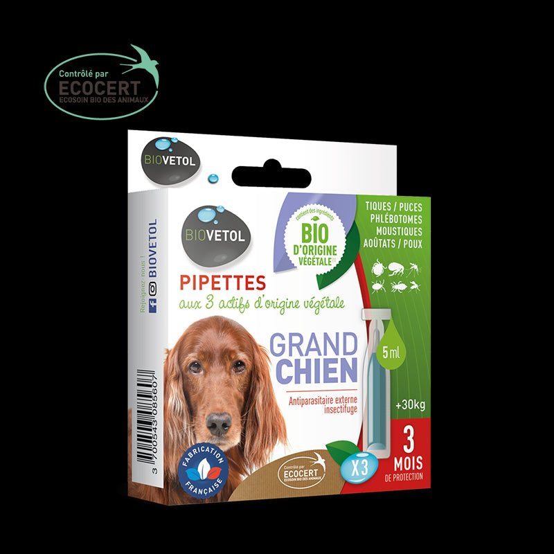 Pipettes insectifuges Biovetol grand chien