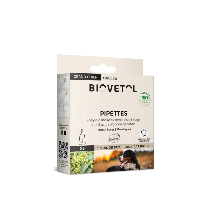 Pipettes insectifuges Biovetol grand chien
