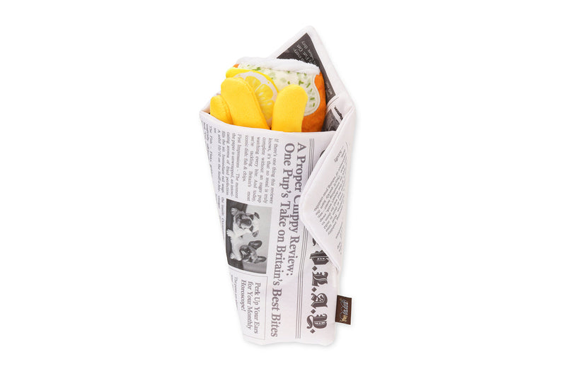 P.L.A.Y. – Jouet pour chien Chippy Chews, Fish & Chips interactif