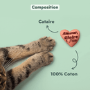 Jouet pour chat à l'herbe à chat séchée "Amour, Gloire & Pâtée"