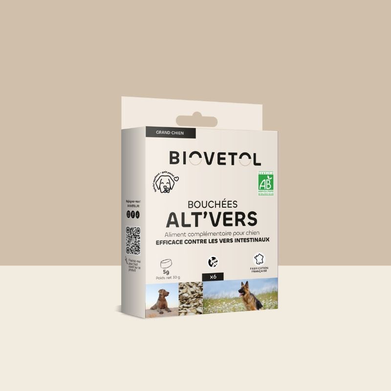 Bouchées appétissante ALT'VERS bio pour chien