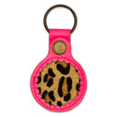 Etui pour airtag rose et léopard