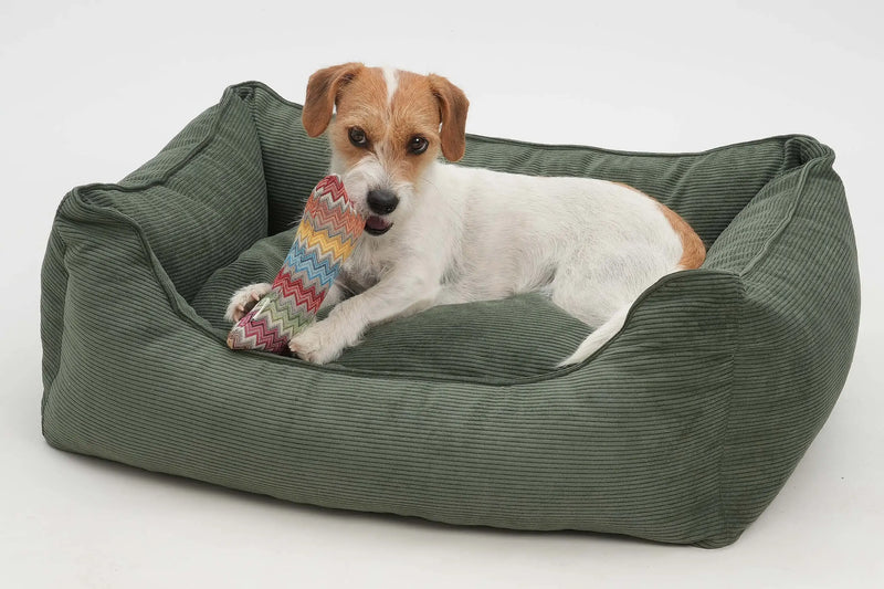 Panier pour chien velour vert forêt