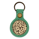 Etui pour airtag vert et léopard