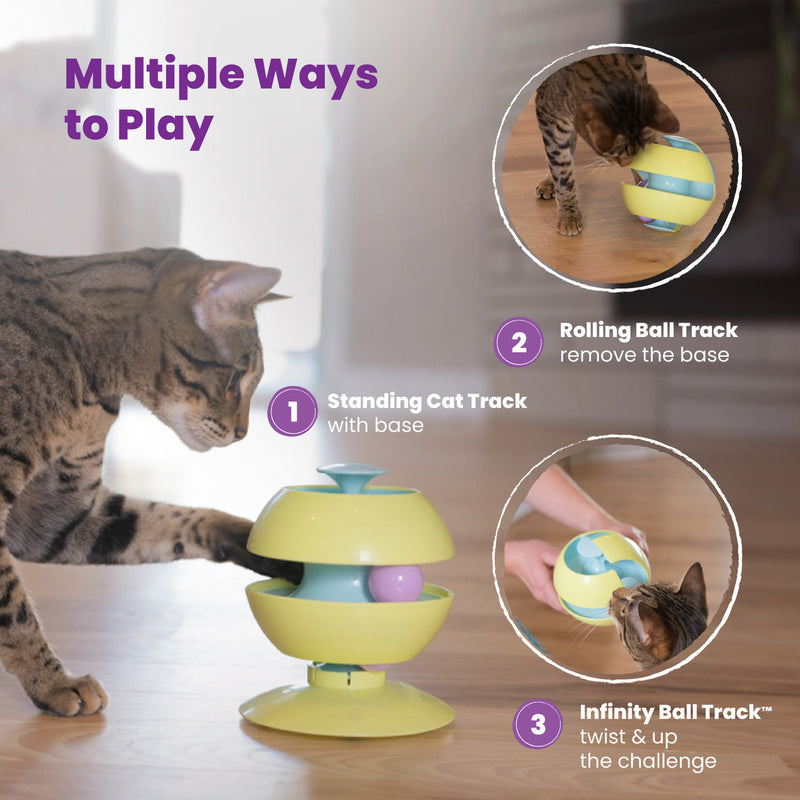 Catstages twist-a-ball track - circuit de jeu 3-en-1 pour chat