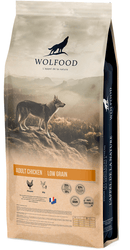Sac de croquettes pour chien Wolfood Adult poulet faible en céréales
