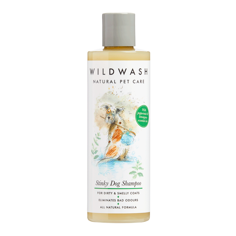 Shampoing pour chien sale et malodorant- Menthe et citronelle Wildwash Pet