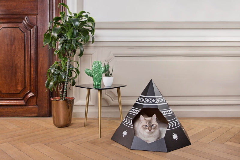 Tipi pour chat design en carton recyclé (3 couleurs)