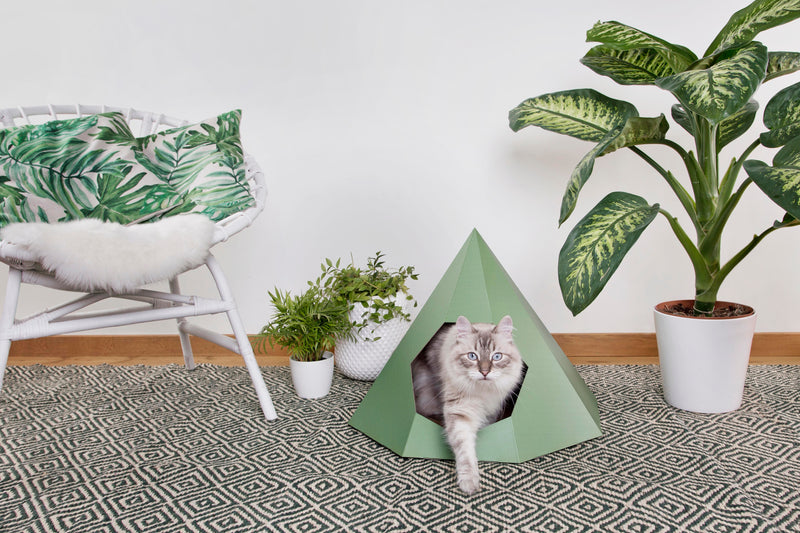 Tipi pour chat design en carton recyclé (3 couleurs)