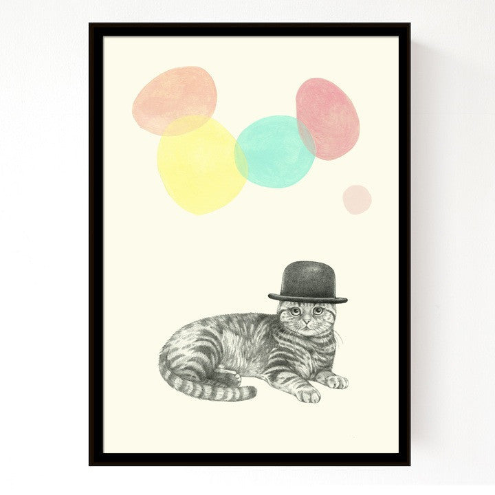 Affiche décorative A4 chat magicien - Hariet et Rosie