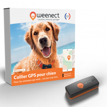 Boîte du GPS pour chien Weenect XS en noir