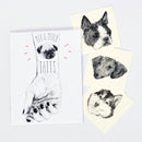 Tatouages temporaires bouledogue, husky et teckel