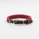 Collier pour chien en corde marine grenat