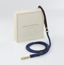 Laisse pour chien en corde marine poignée cuir (8 couleurs)