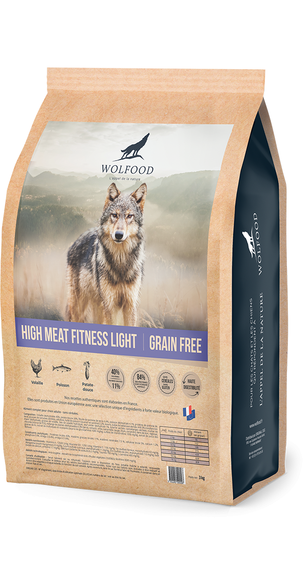 Croquettes Wolfood chien High Meat Fitness Light