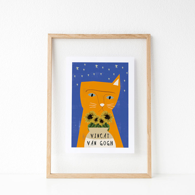 Affiche chat Vincat Van Gogh - Hariet et Rosie