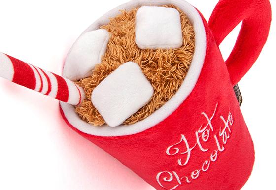 Peluche pour chien chocolat chaud