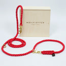 laisse pour chien en corde rouge