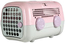 Caisse de transport pour chiens et chats rose et grise